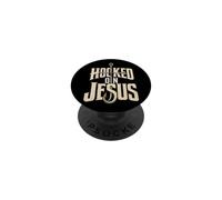 Fishing Hooked On Jesus Bass Angler Faith Gift PopSockets Adhesive PopGrip