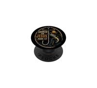 Fishing Hooked On Jesus Mark 1:17 Bass Angler Gift PopSockets Adhesive PopGrip