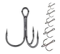 fishing hooks 20 pcs Lot Overturned Treble Hook High Carbon Steel Black Fishing Hook 2/4/6/8/10/12 for Lure Triple Hooks Pesca Fishing Tackle angling hooks(Large)
