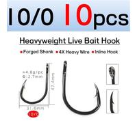 fishing hooks 4X Strong Live Bait Hook 3/0-11/0 Heavy Duty Saltwater Single Jig Fishhook for Deep Sea Boat Fishing 10pcs/Bag angling hooks(10pcs 10)