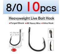 fishing hooks 4X Strong Live Bait Hook 3/0-11/0 Heavy Duty Saltwater Single Jig Fishhook for Deep Sea Boat Fishing 10pcs/Bag angling hooks(10pcs 80)