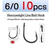 fishing hooks 4X Strong Live Bait Hook 3/0-11/0 Heavy Duty Saltwater Single Jig Fishhook for Deep Sea Boat Fishing 10pcs/Bag angling hooks(10pcs 60)