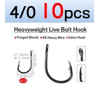 fishing hooks 4X Strong Live Bait Hook 3/0-11/0 Heavy Duty Saltwater Single Jig Fishhook for Deep Sea Boat Fishing 10pcs/Bag angling hooks(10pcs 40)