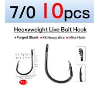 fishing hooks 4X Strong Live Bait Hook 3/0-11/0 Heavy Duty Saltwater Single Jig Fishhook for Deep Sea Boat Fishing 10pcs/Bag angling hooks(10pcs 70)