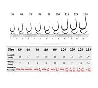 fishing hooks 5 Pcs High-carbon Steel Two Strength Tip Sharp Fighting Fishing Hook with Barbed Fish Gear for Fishing 5# 7# 8# 9# 10# 11# angling hooks(7#)