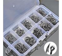 Fishing Hooks 600/100Pcs Fishing Hooks Set Mixed Size High Carbon Steel Carp Rope Carp Fishhook Fishing Accessories Offset Circle Hook Fishing Hook(400Pcs)