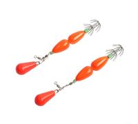 Fishing Hooks, 90mm Metal Squid and Octopus Hook Set for Sea Fishing Tackle, 2 Pack(2#)
