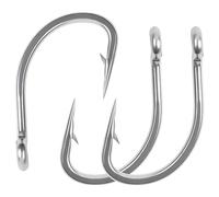 Fishing Hooks Live Bait Circle Hooks Stainless Steel Forged Fish Hooks Short Straight Shank 2X Strong Sharpened Hooks for Saltwater Freshwater Fishing(1#)