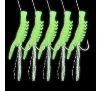 Fishing Hooks - Pack of 5 Trout Hooks with Glow in the Dark - Realistic Bait for Anglers River Catfish Kayak Sea Bass