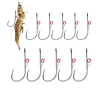 Fishing Hooks, Saltwater Fishing Hooks, Carbon Steel with Barbs and Holes, Live Fixed Hooks, Box Hooks for Various Fishing Environments