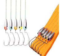 Fishing Hooks, Texas Rigs for Bass Fishing with Weights Hooks Rigged Line Kit Fishing Tackle