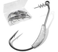 Fishing Hooks, Weighted Swimbait Hooks, Weed-free Jig Heads with Twistlock, Soft Plastic Worms Hooks for Freshwater Saltwater Bass Fishing, 5 Sizes (3/0(3g)-10pcs)