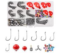 Fishing Hooks WeightsTackle Kit, 196pcs Basic Fishing Gear Box Fish Hooks Sinker Weights Bobber Floats Swivel Snaps Fishing Beginner Set Trout Bass Catfish Panfish