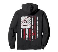 Fishing Humor American Flag USA Bass Fish Fisherman Gifts Pullover Hoodie