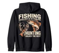 Fishing Hunting Solves My Problems Outdoorsman Zip Hoodie