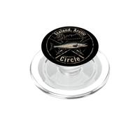 Fishing Iceland Arctic Circle Vintage Salmon Angler Badge PopSockets PopGrip for MagSafe