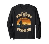 Fishing If I've Gone Missing Retro Angler Gift Long Sleeve T-Shirt