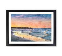Fishing in Cape Cod Painting Framed Print | A2 Black Framed Wall Art | Ready to Hang | Modern Historical Picture | Living Room Bedroom Lounge Office