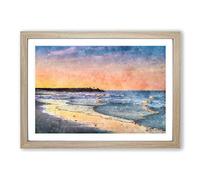 Fishing in Cape Cod Painting Framed Print | A2 Oak Framed Wall Art | Ready to Hang | Modern Historical Picture | Living Room Bedroom Lounge Office