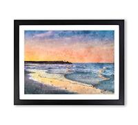 Fishing In Cape Cod Painting Modern Art Framed Print | A2 Black Framed Wall Art | Ready to Hang | Modern Historical Picture | Living Room Bedroom Lounge Office