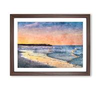 Fishing In Cape Cod Painting Modern Art Framed Print | A4 Walnut Framed Wall Art | Ready to Hang | Modern Historical Picture | Living Room Bedroom Lounge Office