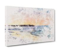 Fishing in Cape Cod Watercolour Canvas Print | Gallery Wrapped 30mm Frame Wall Art | 30x20 inches | Ready to Hang | Modern Picture | Living Room Bedroom Lounge Office