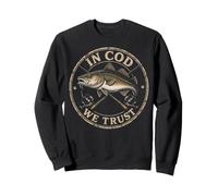 Fishing In Cod We Trust Vintage Angler Badge Gift Sweatshirt