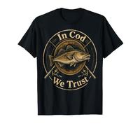 Fishing in Cod We Trust Vintage Angler Badge Gift T-Shirt