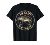 Fishing in Cod We Trust Vintage Angler Badge Gift T-Shirt