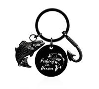 Fishing in Heaven Cremation Urn Keychain Black Fish Keepsake Urn Key Chain Memory Key Tag-Fish Urn Memorial Keychain-Ashes Keychain Cremation Jewellery