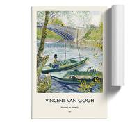 Fishing In Spring by Vincent Van Gogh | Unframed Wall Art Print | Ready to Frame Poster | Modern Home Decor Picture | Artwork for Living Room, Bedroom, Kitchen or Office | A2 (42x59.4 cm)