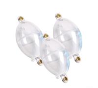 Fishing Inline Bubble Floats 3pcs Hollow Round Oval Balls for Line Through Rigging Suitable for Various Water Conditions (Transparent White)