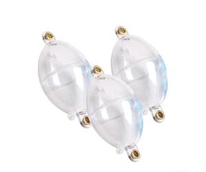 Fishing Inline Bubble Floats 3pcs Hollow Round Oval Balls for Line Through Rigging Suitable for Various Water Conditions (Transparent White)