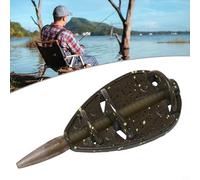 Fishing Inline Carp Feeder 1pc Zinc Alloy Flat Feeder Accessory Designed for Increased Casting Distance and During Crosswind Weather 25g 35g 45g (35g)