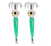 Fishing Innovation 2PCS Electronic Lure Lights with Practical Squid Hooks for Enhanced Results (Green light)