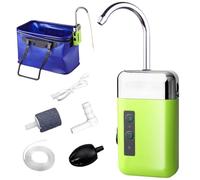 Fishing Intelligent Oxygen Pump - Induktions Handfree Water Pump Multifunctional | 2100 mAh Rechargeable 8 H Sauerstoff 48 h Light | 3 L/min Luft 1 L/min Saugen Metal Für Angel Eimer Köderbox