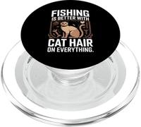 Fishing Is Better With Cat Hair On Everything PopSockets PopGrip for MagSafe