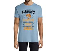 Fishing is Like Sex Whet It's Great It's Great When It's Bad, It's Still Great Crew Neck Cotton Men's T-Shirt Light Blue XX-Large