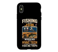Fishing Is My Job Funny HVAC Tech Angler Bass Gift Case for iPhone X/XS