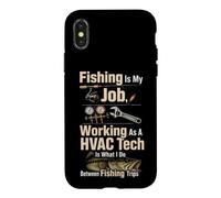 Fishing Is My Job Funny HVAC Tech Angler Bass Gift Case for iPhone X/XS