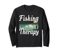 Fishing Is My Therapy Relaxing Nature Design Long Sleeve T-Shirt
