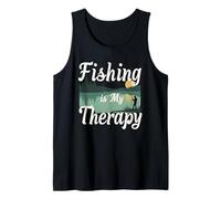 Fishing Is My Therapy Relaxing Nature Design Tank Top