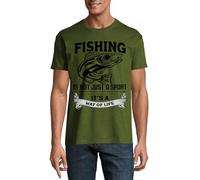 Fishing is Not Just A Sport It's A Way of Life Crew Neck Cotton Men's T-Shirt Hunter Green Medium