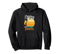 Fishing Is The Only Cure For Distress Vintage Sunset Angler Pullover Hoodie