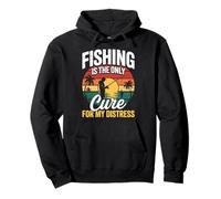 Fishing Is the Only Cure My Therapy Fisherman Stress Relief Pullover Hoodie