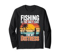 Fishing Is the Only Cure My Therapy Stress Relief Fisherman Long Sleeve T-Shirt