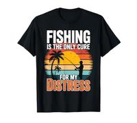 Fishing Is the Only Cure My Therapy Stress Relief Fisherman T-Shirt