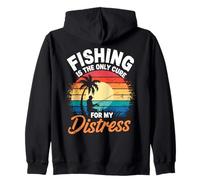 Fishing Is the Only Cure My Therapy Stress Relief Fisherman Zip Hoodie