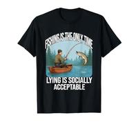Fishing is the only time Lying is Socially Acceptable Value Graphic T-Shirt