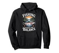 Fishing Is Where I Find Balance Trout River Scene Pullover Hoodie